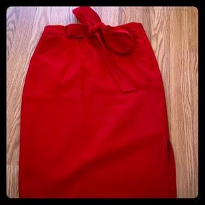 Banana Republic Red Pencil Skirt with bow